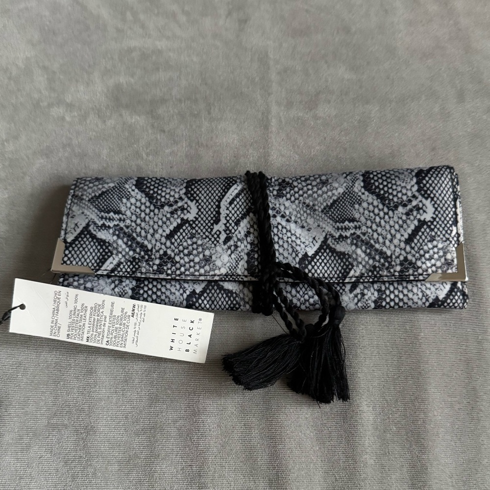 White House Black Market Snake Print Jewelry Roll